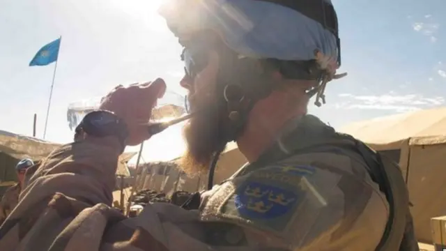 A Swedish soldier in Mali