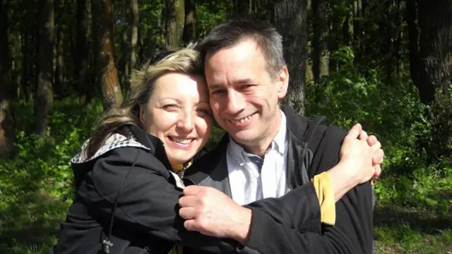 John Darvill with his wife Yulia