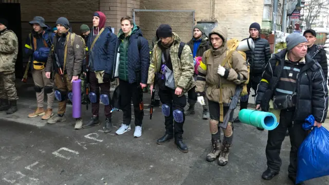 Ukrainian volunteers training for war