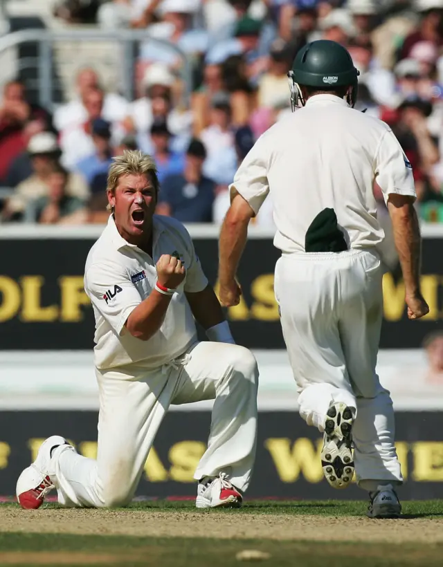 Shane Warne celebrates