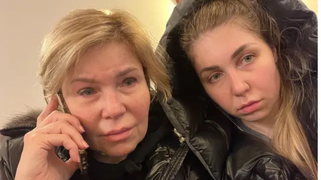 Tania Shevereva with her mother Iryna