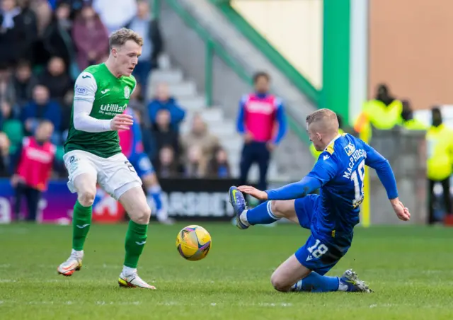 Cammy MacPherson was lucky not to see red for this challenge on Jake Doyle-Hayes