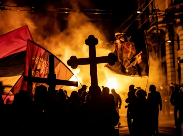 Protesters in Belgrade