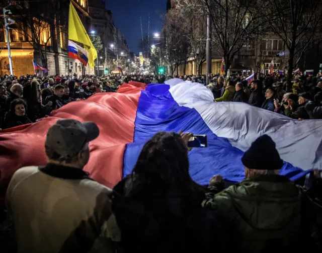 Protesters in Belgrade