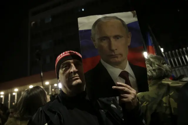 Protesters in Belgrade