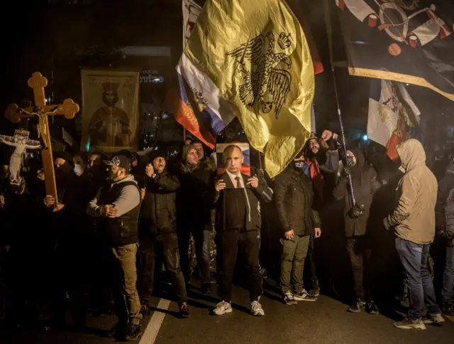 Protesters in Belgrade