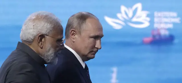 Indian Prime Minister Narendra Modi and Russian President Vladimir Putin