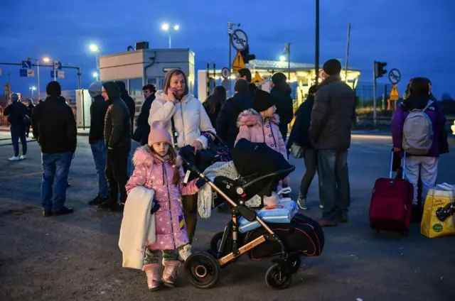 Refugees at the Polish-Ukrainian border