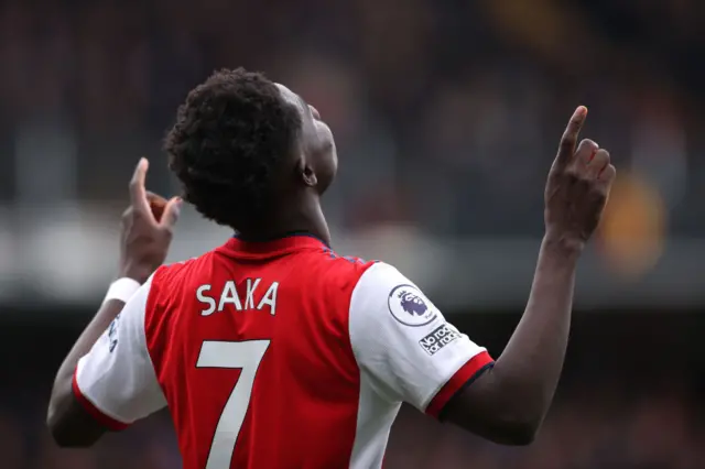 Bukayo Saka scores for Arsenal vs Watford