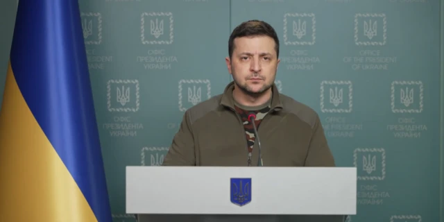 President Volodymyr Zelensky speaks to the Ukrainian people