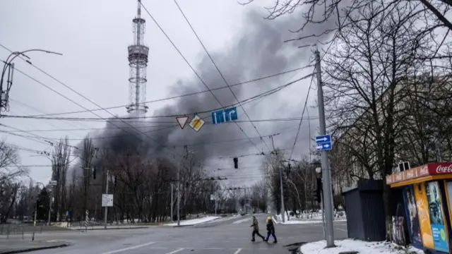 Strike on TV tower in Kyiv