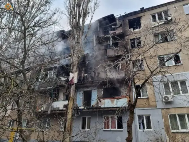 Damage in southern city of Mykolaiv