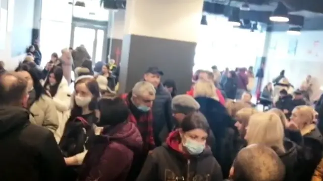 Long queues at UK visa centre in Poland