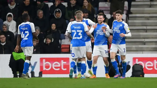 Peterborough celebrate goal