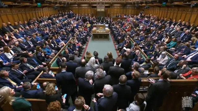 Standing ovation in Commons