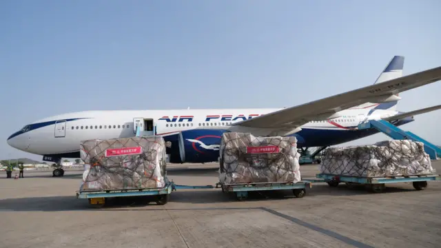 Air  Peace aeroplane loaded with cargo