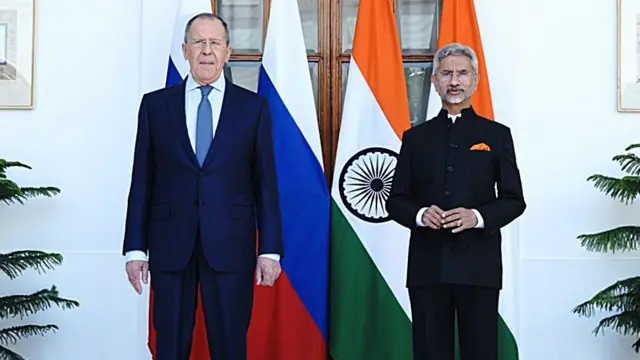 Sergei Lavrov (L) met Subrahmanyam Jaishankar in Delhi