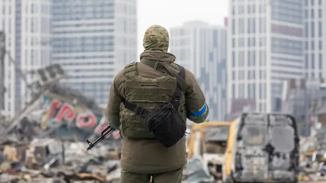 A fighter in Ukraine