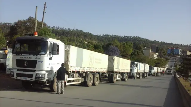 The WFP lorries in Tigray, Ethiopia