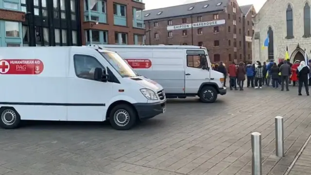 Photo of armoured trucks in Gloucester