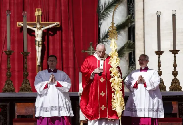 Pope Francis celebrates Palm Sunday Mass in Saint Peter's Square, Vatican City