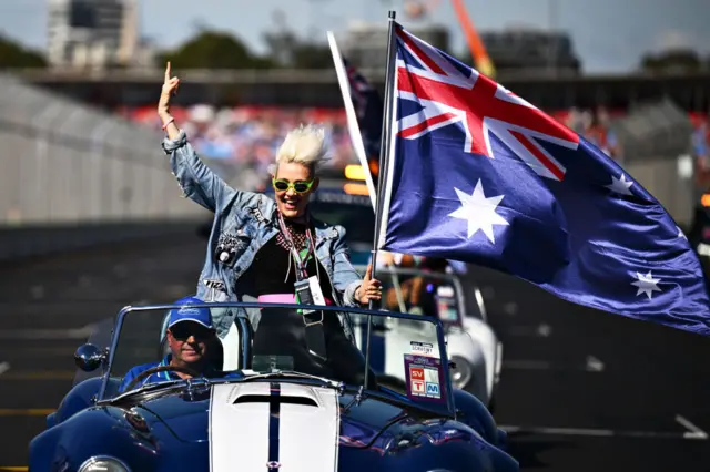 Pre-race track parade