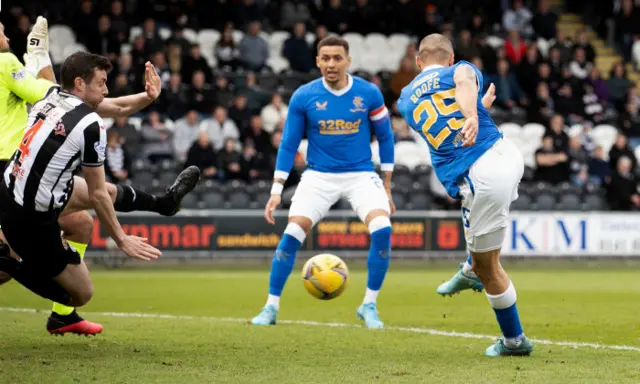 Kemar Roofe completes his hat-trick for Rangers