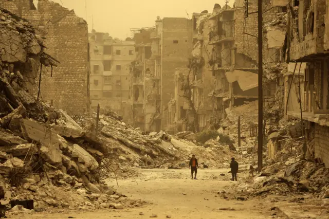 Destroyed city in Aleppo