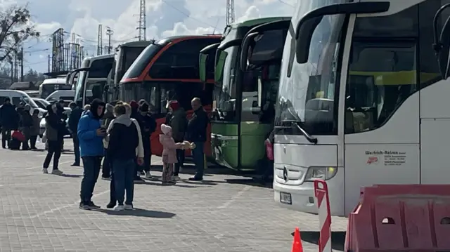 The buses at the station