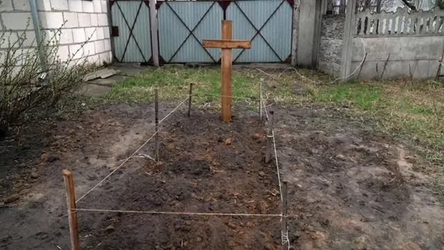 A grave created in a garden