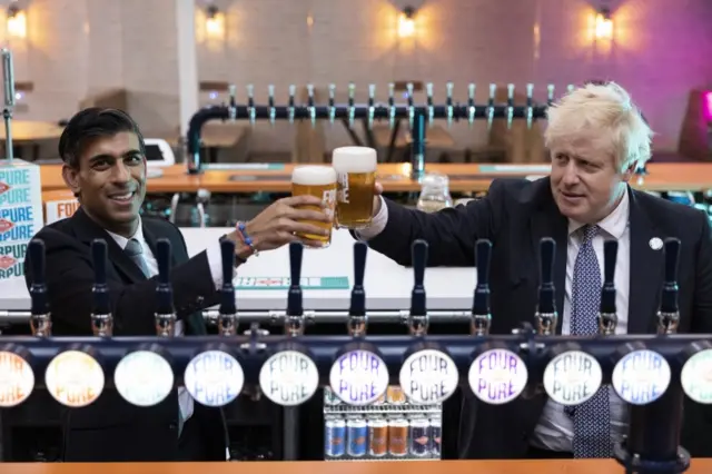 Rishi Sunak and Boris Johnson