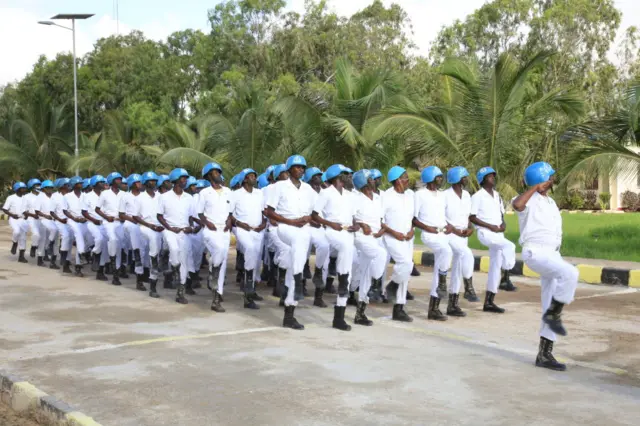 Somalia military during a parade