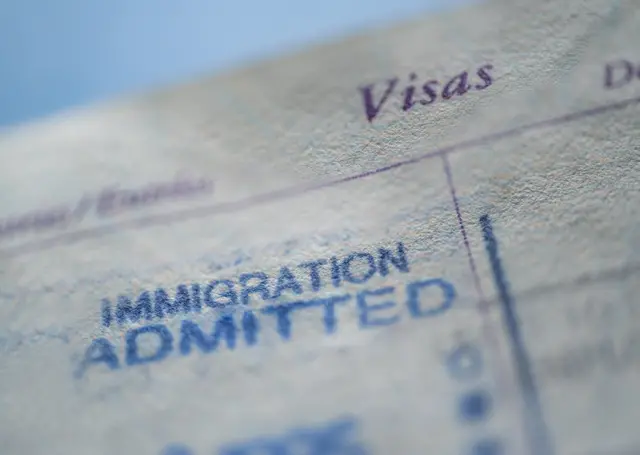 Stock image of immigration paper