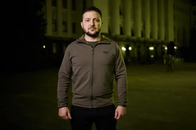 Zelensky standing outside