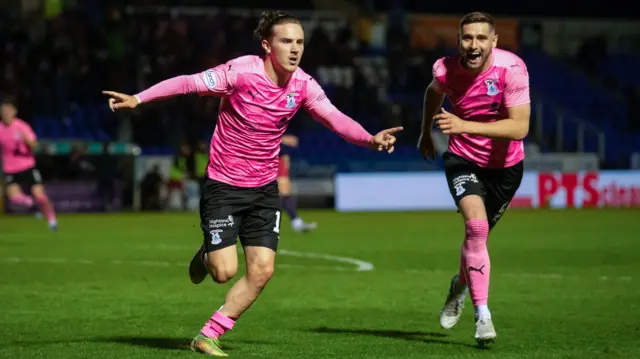 Inverness' Logan Chalmers [left] celebrates after making it 2-1