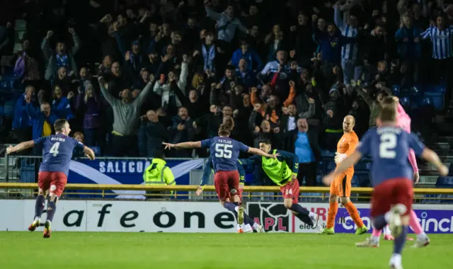 Kilmarnock's Ash Taylor celebrates after making it 1-0