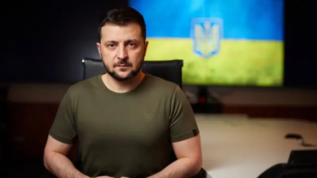 Zelensky speaks to camera