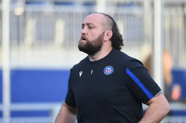 Bath hooker Tom Dunn before kick-off