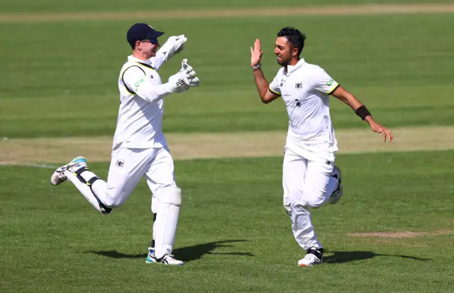 Ajeet Dale takes a wicket