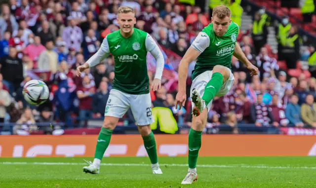 Chris Cadden pulled one back for Hibs to make it 2-1