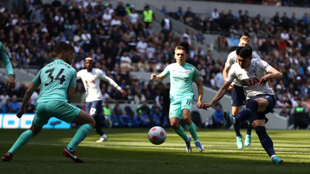 Son Heung-min shoots.