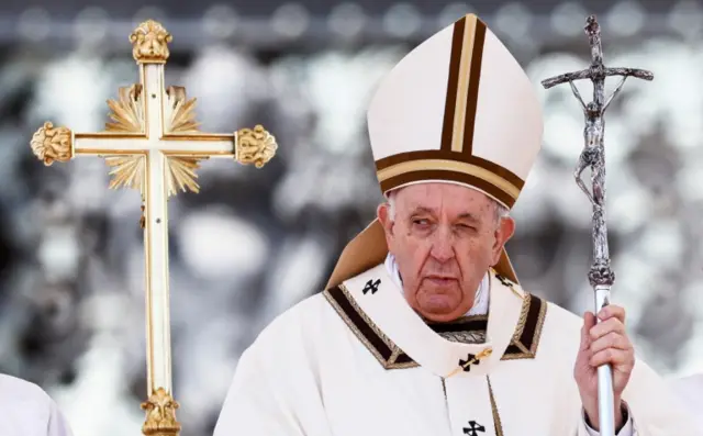 Pope Francis during his Easter Sunday Mass