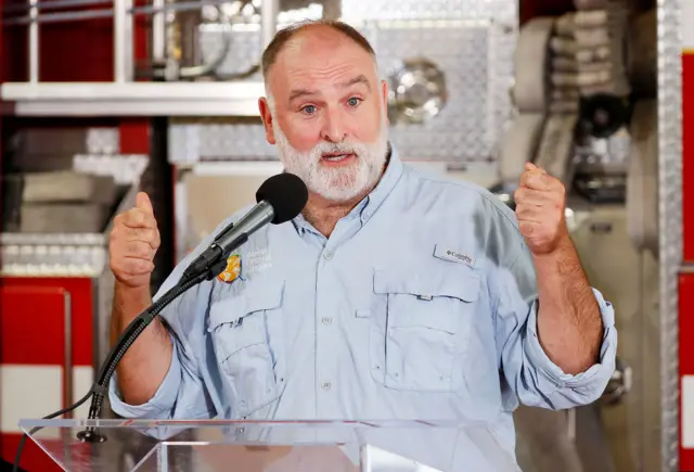 Chef José Andrés of World Central Kitchen speaks at a press conference to observe National Day of Service and Remembrance on the 19th anniversary of the September 11 attacks at the Fire Station 16 on September 11, 2020 in Washington, DC.