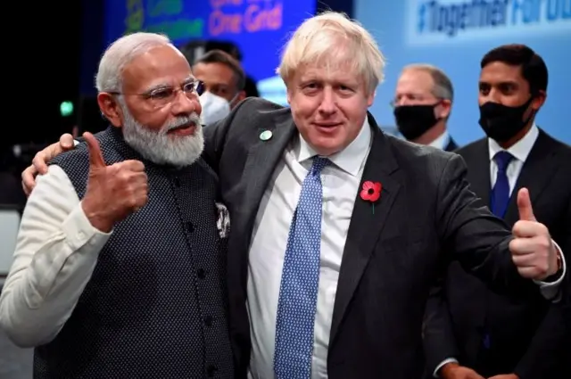 Boris Johnson and Narendra Modi