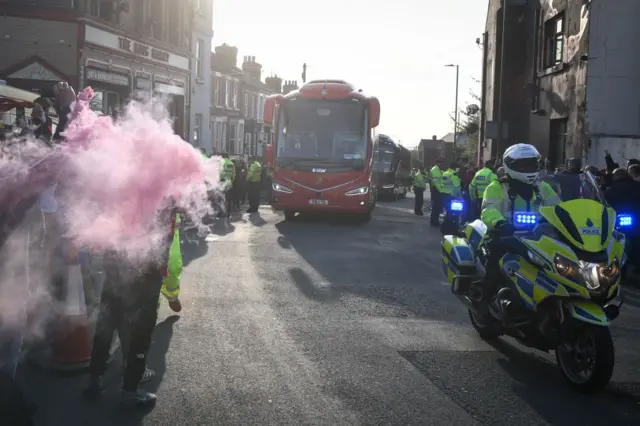 Liverpool bus arrives