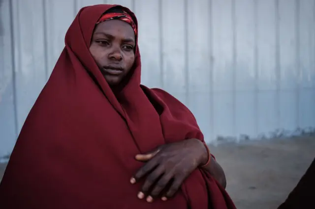 Somali woman at a campy for internally displaced people