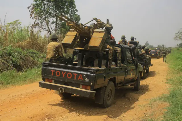 Democratic Republic of Congo soldiers on March 19, 2022.