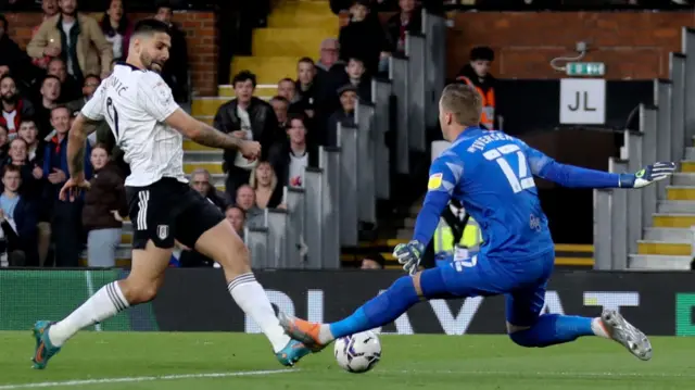 Aleksandar Mitrovic scores