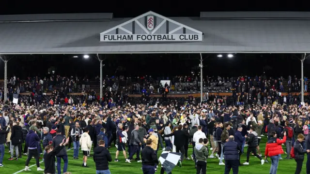 Fulham fans celebrate