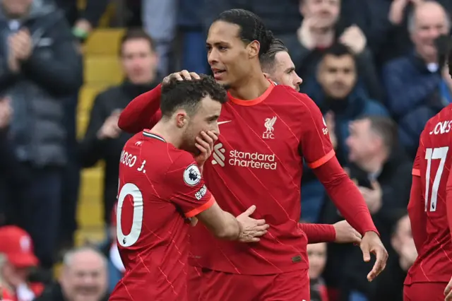 Virgil van Dijk, Diogo Jota, Liverpool, Watford, Premier League, Anfield